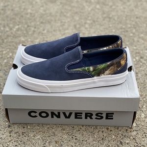 Converse Navy and Camouflage Slip-On Sneakers